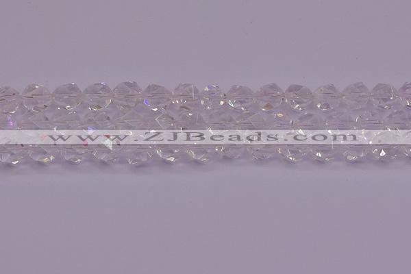 CNG5473 15.5 inches 10mm faceted nuggets white crystal beads