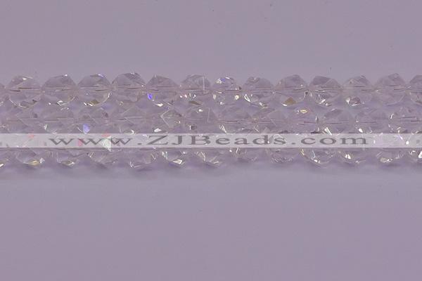 CNG5474 15.5 inches 12mm faceted nuggets white crystal beads