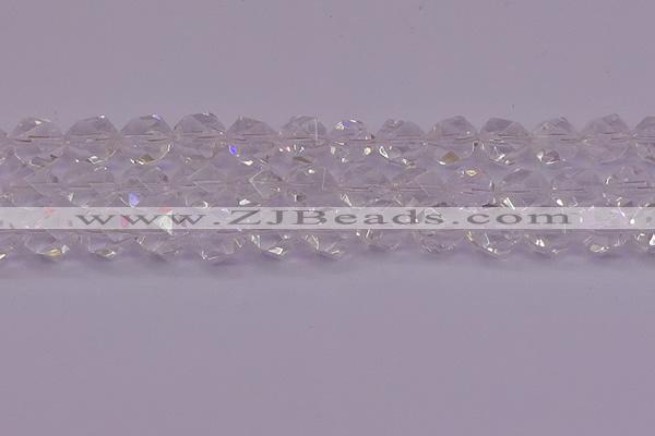 CNG5474 15.5 inches 12mm faceted nuggets white crystal beads