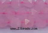 CNG5484 15.5 inches 12mm faceted nuggets rose quartz beads