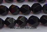 CNG5503 15.5 inches 10mm faceted nuggets black agate beads
