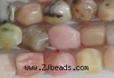 CNG556 15.5 inches 8*10mm nuggets pink opal gemstone beads