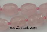 CNG5608 15.5 inches 10*14mm - 13*18mm faceted nuggets rose quartz beads