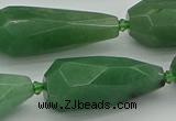 CNG5615 15*35mm - 18*45mm faceted teardrop green aventurine beads