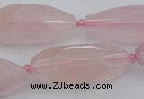 CNG5631 15.5 inches 15*35mm - 18*40mm faceted rice rose quartz beads