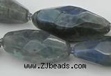 CNG5643 15.5 inches 15*35mm - 18*40mm faceted rice labradorite beads