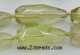 CNG5648 15*35mm - 18*45mm faceted teardrop lemon quartz beads