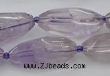 CNG5651 15.5 inches 15*35mm - 18*40mm faceted rice amethyst beads