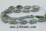 CNG5672 15.5 inches 15*35mm - 20*40mm freeform aquamarine beads