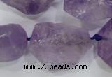 CNG569 20*30mm - 25*40mm faceted nuggets amethyst gemstone beads