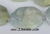 CNG5690 15.5 inches 20*30mm - 35*45mm faceted freeform aquamarine beads