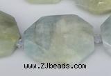 CNG5690 15.5 inches 20*30mm - 35*45mm faceted freeform aquamarine beads