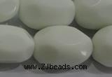 CNG571 15.5 inches 18*25mm nuggets white porcelain beads