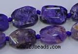 CNG5731 12*16mm - 15*20mm faceted freeform charoite beads