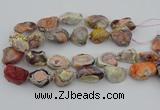 CNG5733 18*25mm - 22*35mm nuggets pink botswana agate beads