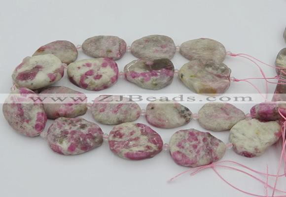 CNG5745 15.5 inches 25*35mm - 30*40mm freeform pink tourmaline beads