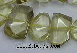 CNG5773 15.5 inches 12*16mm - 15*20mm faceted freeform lemon quartz beads