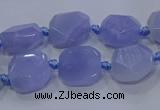 CNG5775 10*12mm - 10*14mm faceted freeform blue lace agate beads