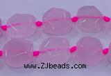 CNG5784 10*12mm - 10*14mm faceted freeform rose quartz beads