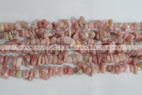 CNG580 15.5 inches 4*10mm nuggets pink opal gemstone chips beads