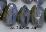 CNG5802 15*20mm - 22*28mm faceted freeform blue lace agate beads