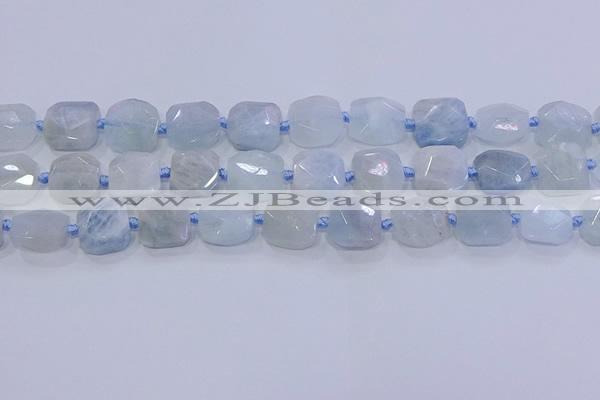 CNG5807 15.5 inches 10*12mm - 10*14mm faceted freeform aquamarine beads