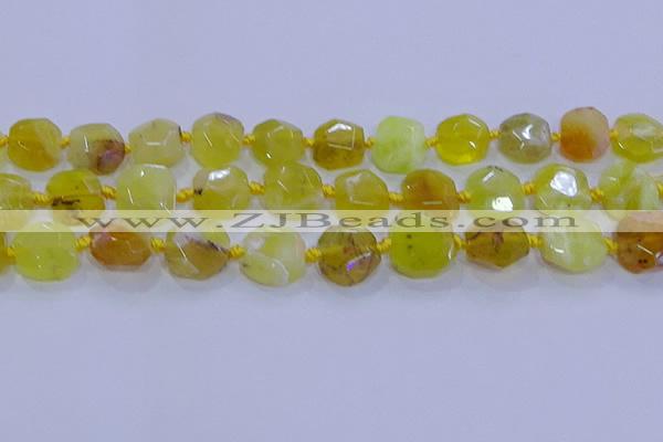 CNG5811 15.5 inches 10*12mm - 10*14mm faceted freeform yellow opal beads