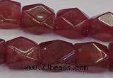 CNG5846 15.5 inches 14*15mm faceted nuggets strawberry quartz beads