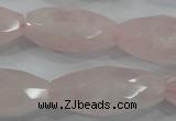 CNG587 15.5 inches 15*33mm faceted nuggets rose quartz beads