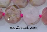 CNG5885 15.5 inches 10*14mm - 12*16mm faceted freeform pink opal beads