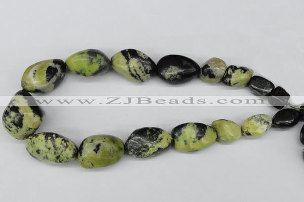 CNG59 15.5 inches 10*16mm - 20*35mm nuggets yellow pine turquoise beads