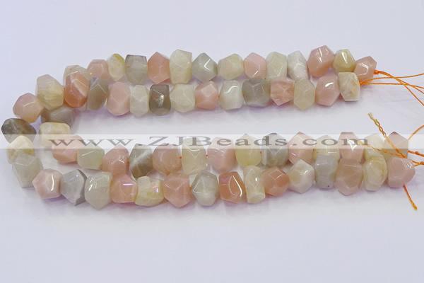 CNG5930 10*14mm - 13*18mm faceted nuggets rainbow moonstone beads