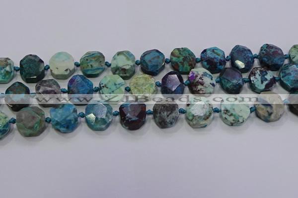CNG5941 10*14mm - 12*16mm faceted freeform chrysocolla beads
