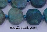 CNG5958 10*14mm - 12*16mm faceted freeform chrysocolla & turquoise beads