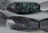CNG600 13*28mm - 14*34mm faceted rice Indian agate nugget beads