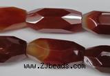 CNG601 12*28mm - 14*32mm faceted rice red agate nugget beads