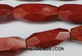 CNG602 12*28mm - 14*32mm faceted rice red jasper nugget beads