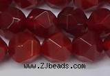 CNG6024 15.5 inches 12mm faceted nuggets red agate beads