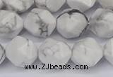 CNG6033 15.5 inches 12mm faceted nuggets white howlite beads