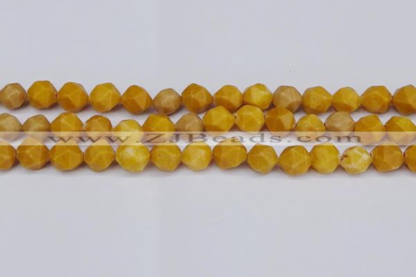 CNG6045 15.5 inches 12mm faceted nuggets yellow jade beads