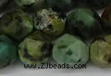 CNG6047 15.5 inches 12mm faceted nuggets African turquoise beads