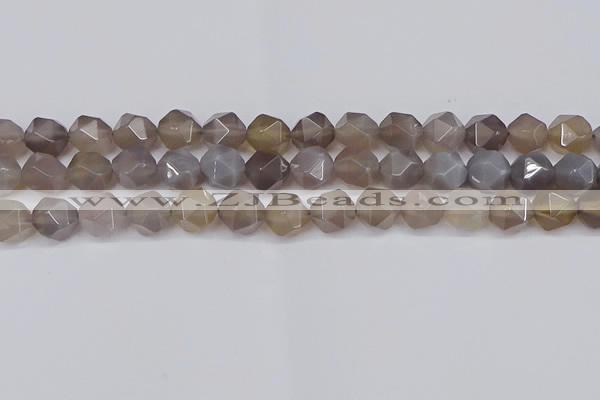 CNG6081 15.5 inches 8mm faceted nuggets grey agate beads