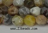 CNG6082 15.5 inches 8mm faceted nuggets silver needle agate beads