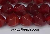 CNG6088 15.5 inches 8mm faceted nuggets red agate beads