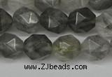 CNG6096 15.5 inches 8mm faceted nuggets cloudy quartz beads