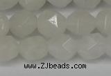 CNG6113 15.5 inches 8mm faceted nuggets white jade beads