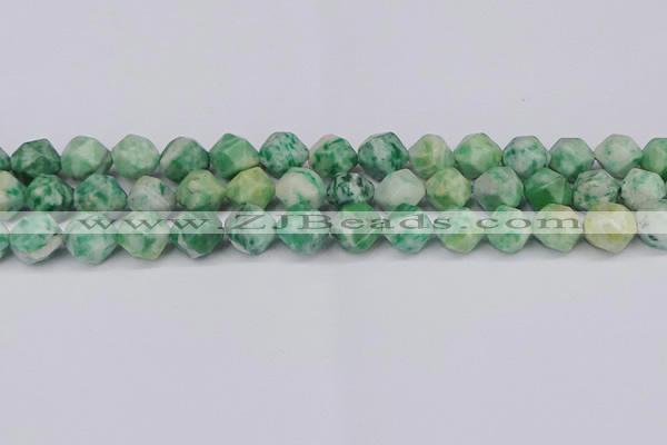 CNG6116 15.5 inches 8mm faceted nuggets Qinghai jade beads