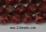 CNG6123 15.5 inches 8mm faceted nuggets brecciated jasper beads