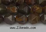 CNG6124 15.5 inches 8mm faceted nuggets coffee jasper beads