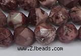 CNG6125 15.5 inches 8mm faceted nuggets red artistic jasper beads